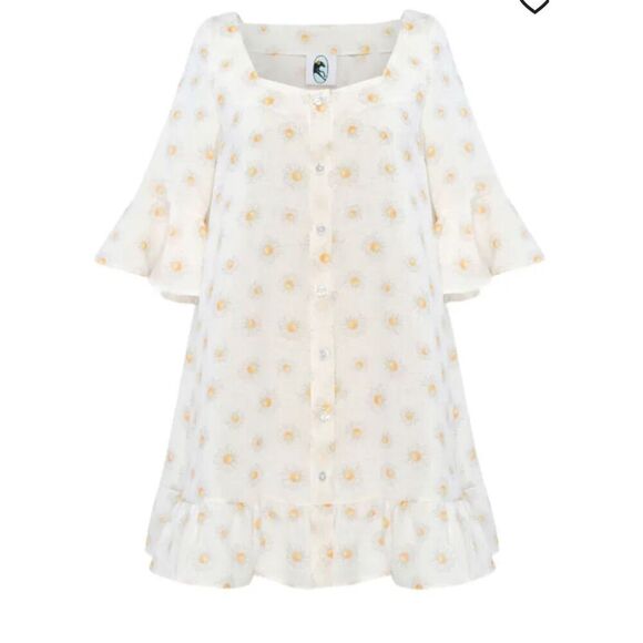 NWT Sleeper Marseille mini dress linen daisy, Large $270 - Picture 4 of 10